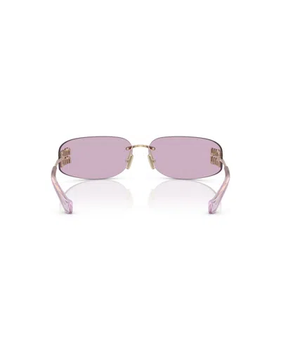 Miu Miu 0mu A51s Aube A51s Zvn90o Oro Pallido Sunglasses In Pale Gold