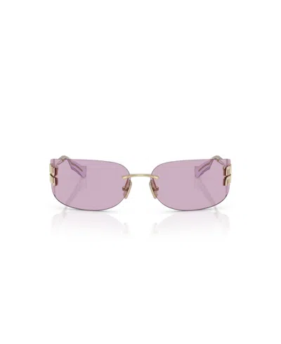 Miu Miu 0mu A51s Aube A51s Zvn90o Oro Pallido Sunglasses In Pale Gold
