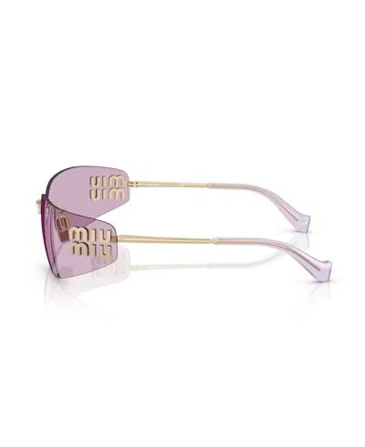 Miu Miu 0mu A51s Aube A51s Zvn90o Oro Pallido Sunglasses In Pale Gold