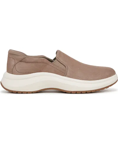Dr. Scholl's Women's Feel Well Plantar Fasciitis Slip On Sneakers In Mocha Taupe Leather