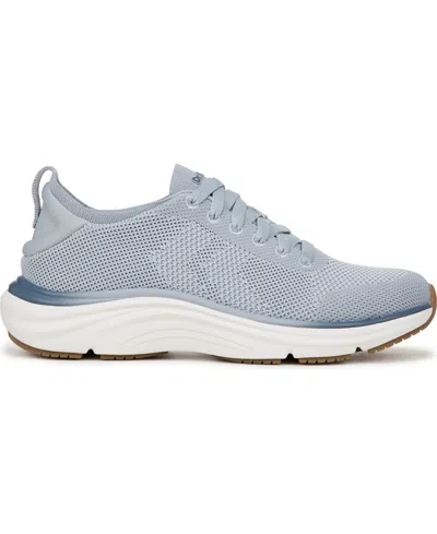Dr. Scholl's Women's Feel Support Washable Lace Up Sneakers In Light Blue Fabric