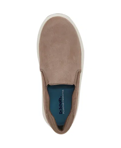 Dr. Scholl's Women's Feel Well Plantar Fasciitis Slip On Sneakers In Mocha Taupe Leather