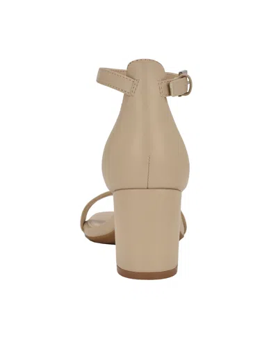 Calvin Klein Women's Nolene Ankle Strap Block Heel Sandals In Light Natural