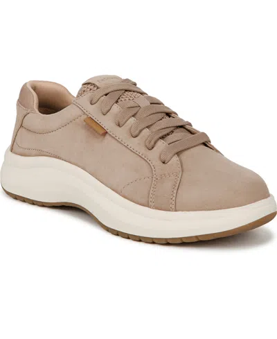 Dr. Scholl's Women's Feel Good Plantar Fasciitis Lace Up Sneakers In Taupe Leather
