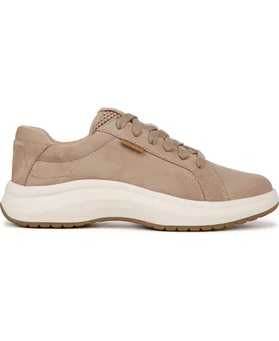 Dr. Scholl's Women's Feel Good Plantar Fasciitis Lace Up Sneakers In Taupe Leather