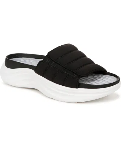 Dr. Scholl's Women's Feel Free Recovery Slide Sandals In Black Fabric