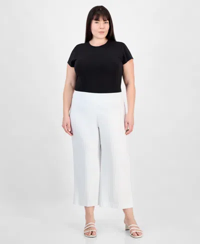 Jm Collection Plus Size Cropped Pull-on Pants, Exclusively At Macy's In Bright White