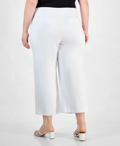Jm Collection Plus Size Cropped Pull-on Pants, Exclusively At Macy's In Bright White