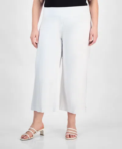 Jm Collection Plus Size Cropped Pull-on Pants, Exclusively At Macy's In Bright White