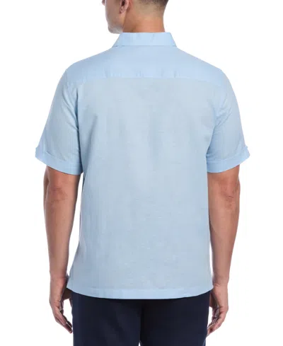 Cubavera Men's Short Sleeve Panel Button-front Linen Camp Shirt In Gold