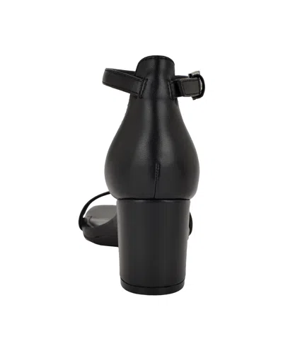 Calvin Klein Marle Womens Ankle Strap Open Toe Block Heel In Black