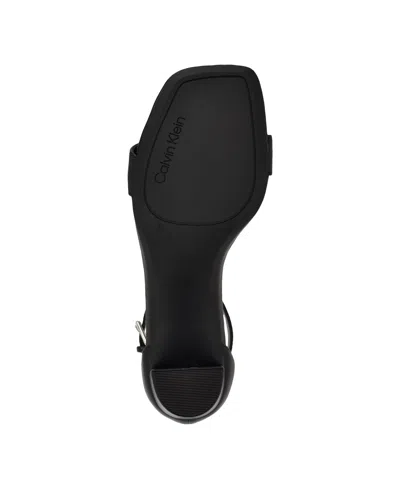 Calvin Klein Marle Womens Ankle Strap Open Toe Block Heel In Black