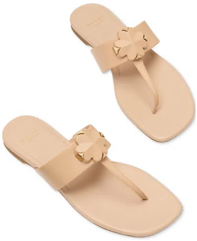 Kate Spade Flower Thong Sandals In Neutral