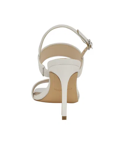 Calvin Klein Women's Amour Double Band Slingback Stiletto Sandals In White Leather