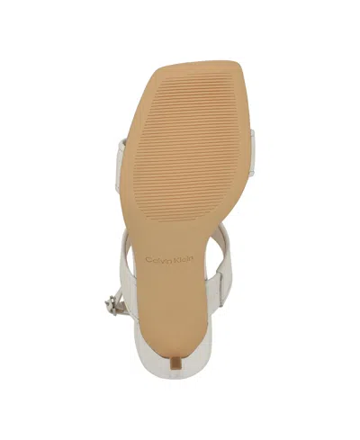 Calvin Klein Women's Amour Double Band Slingback Stiletto Sandals In White Leather