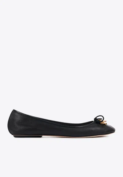 Chloé Chloe Iris Leather Ballerina Flat In Black