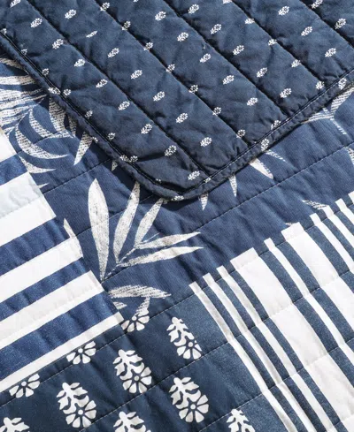 Nautica Avalon Patchwork Reversible 2-pc. Quilt Set, Twin In Navy,white