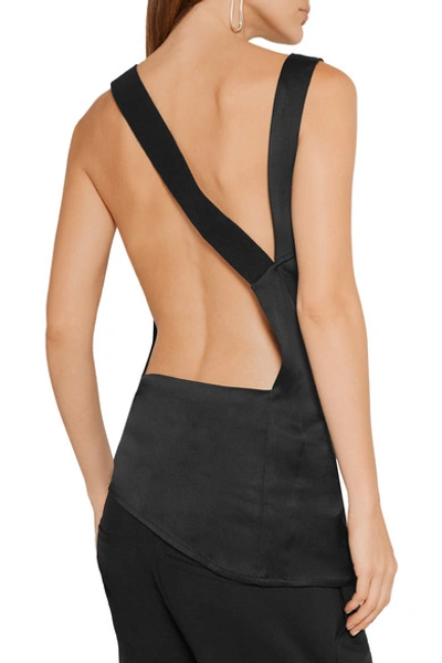 Shop Ann Demeulemeester Open-back Asymmetric Crepe De Chine Top