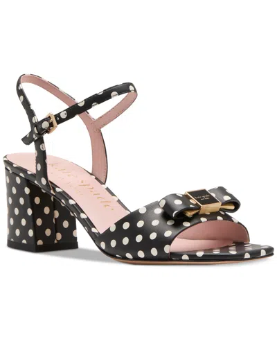 Kate Spade Women's Bowdie Strappy Dress Sandals In Black,cream