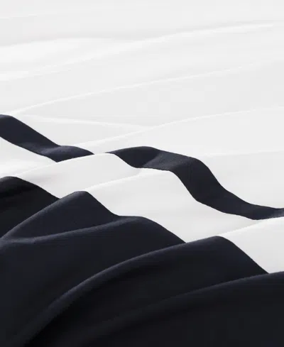 Tommy Hilfiger Park Avenue Cotton Comforter Bedding Set In Dark Navy Blue,white
