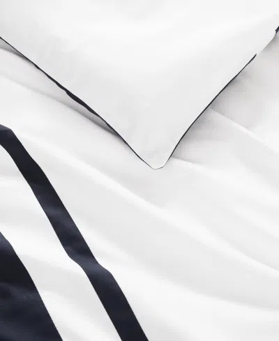 Tommy Hilfiger Park Avenue Cotton Comforter Bedding Set In Dark Navy Blue,white