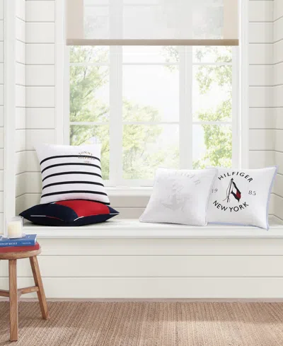 Tommy Hilfiger Anchor Rope Decorative Pillow, 20" X 20" In White