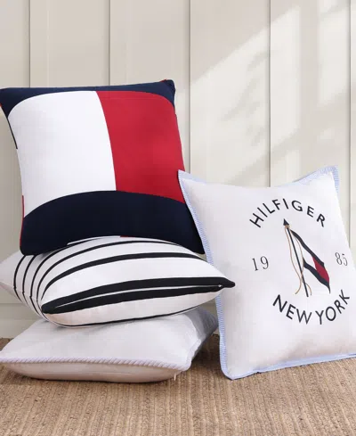 Tommy Hilfiger Anchor Rope Decorative Pillow, 20" X 20" In White