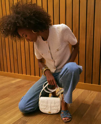 Sam Edelman Bay Small Dye Cut Saddle In Eggshell