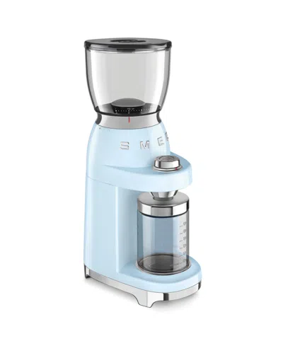 Smeg Blue Retro-style Coffee Grinder In Pastel Blue