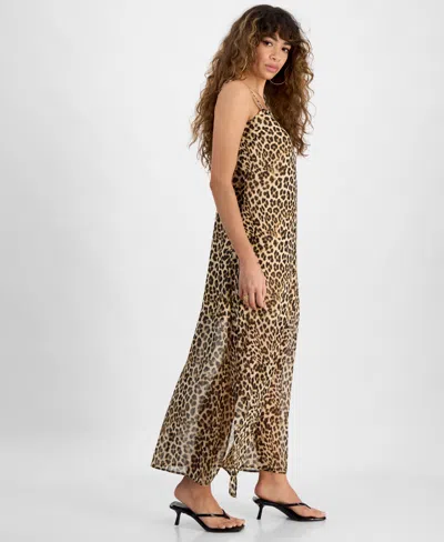 Bar Iii Women's Printed Mesh Overlay Maxi Dress, Exclusively At Macy's In Clara Cheetah A