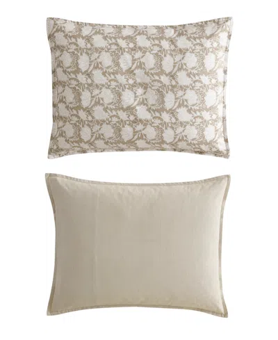 Nautica Bayport Floral Beige King Comforter-sham Set In Beige