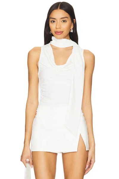 Superdown Amaly Drape Top In White