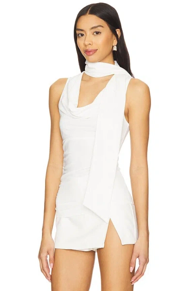 Superdown Amaly Drape Top In White