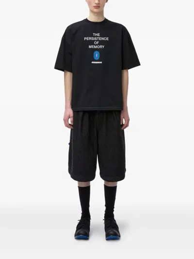 Ader Error Black Blue Net Product. 49 T-shirt In Black