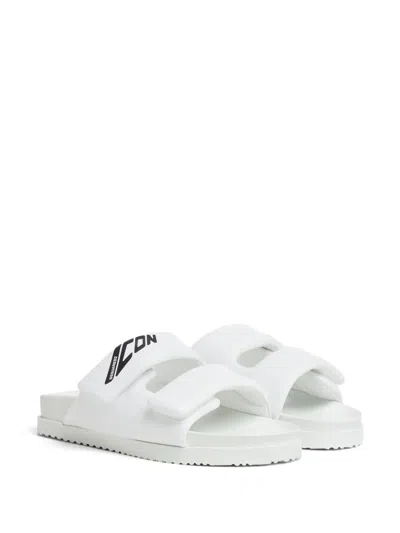 Dsquared2 Logo Printed Slides In White