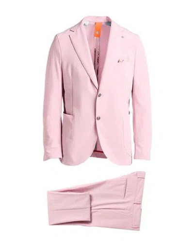 Bharnaba Man Suit Pink Size 38 Polyester, Viscose, Elastane In Pink
