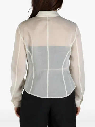 Amomento Semi-sheer Shirt In Neutrals