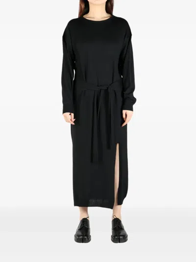 Lemaire Knot-detail Midi Dress In Black