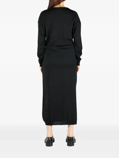 Lemaire Knot-detail Midi Dress In Black