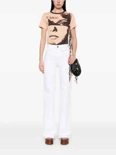 Chloé High-rise Flare Jeans In White
