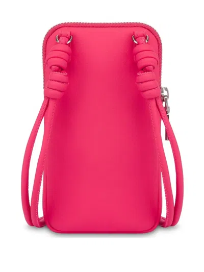 Love Moschino Logo-plaque Phone Holder In Pink