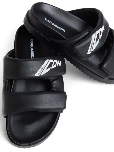 Dsquared2 Icon-print Slides In Black