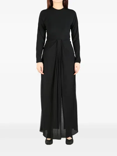 The Row Draped-detail Maxi Dress In Black