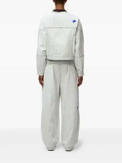 Ader Error Long Sleeve Denim Jacket In White