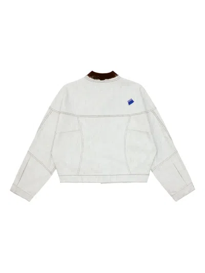 Ader Error Long Sleeve Denim Jacket In White