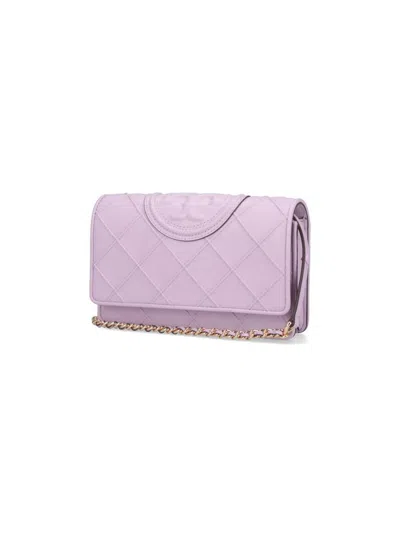 Tory Burch Quilted Chain Strap Purses & Cardholders In Purple