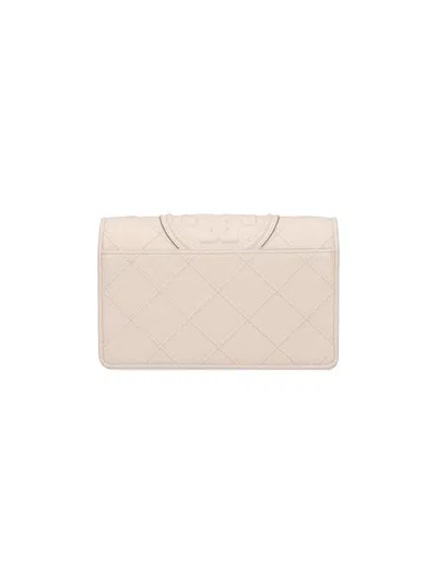 Tory Burch Fleming Soft Chain Wallet In White