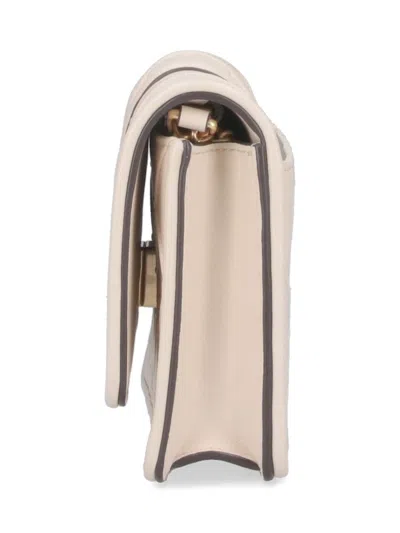 Tory Burch Fleming Soft Chain Wallet In White