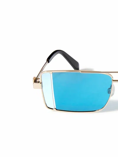Off-white Rectangular Sunglasses In Blue