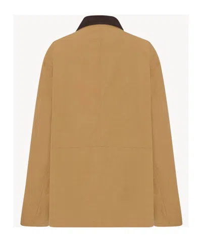 The Row Frank Corduroy-trimmed Cotton-canvas Jacket In Nude